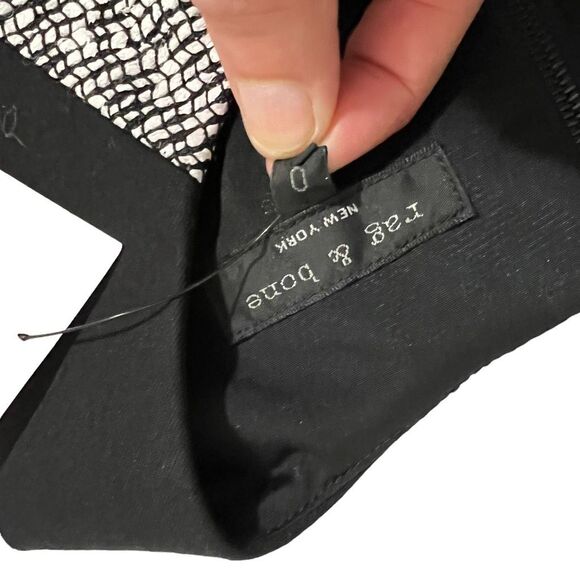 Rag & Bone Sheath Dress Wool-Cashmere Blend in XSmall White & Black Bodycon Weav - Picture 3 of 11